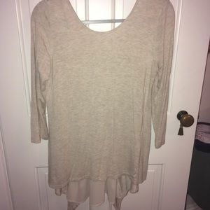 Cream long sleeve shirt